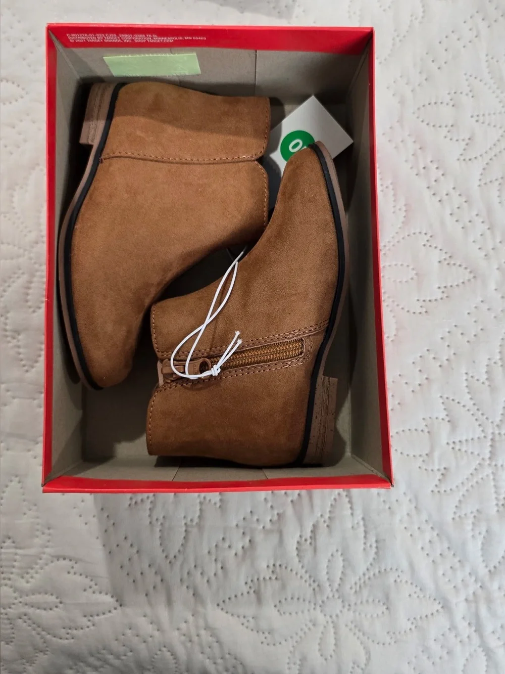 Cat & Jack Penelope Cognac Ankle Boots Kids Size 10 NWT